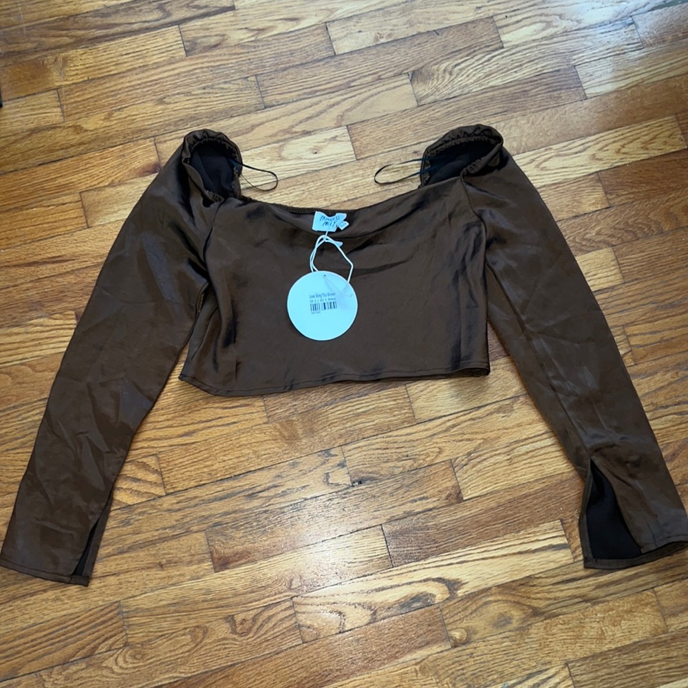 Princess Polly Love Song top (dark brown)